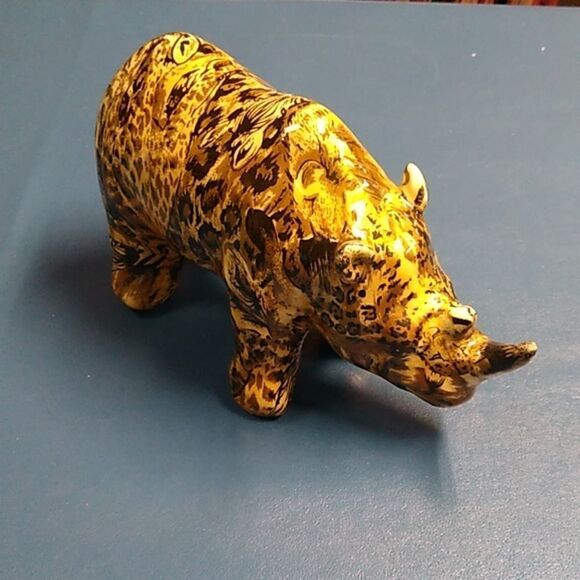Vintage LaVie Jungle Safari Hand painted Hidden Safari Animals Rhino - Picture 2 of 8